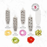 Foldable Vegetable Spiralizer with 5 Blades – Manual Spiral Slicer for Fruits, Veggies, and Pasta Spaghetti Making