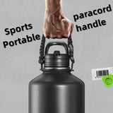 1.8/3.6L Stainless Steel Insulated Water Bottle with Straw and Handle, Outdoor Portable Leak-proof Thermos Bottle for Gym Travel