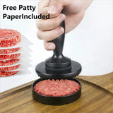 Stainless Steel Nonstick Hamburger Press Patty Maker – Perfect for Beef, Veggie Burgers & Meat Tenderizing | Essential Kitchen Gadget