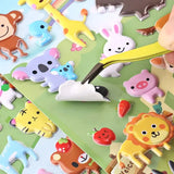 Set of 6 Random Animal Stickers: 3D Cute Cartoon Repeatable Stickers for Children