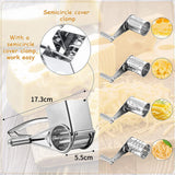 Stainless Steel Rotary Cheese Grater, Manual Handheld Shredder with Drum Blades, Hand Crank Cheese Cutter for Kitchen Use