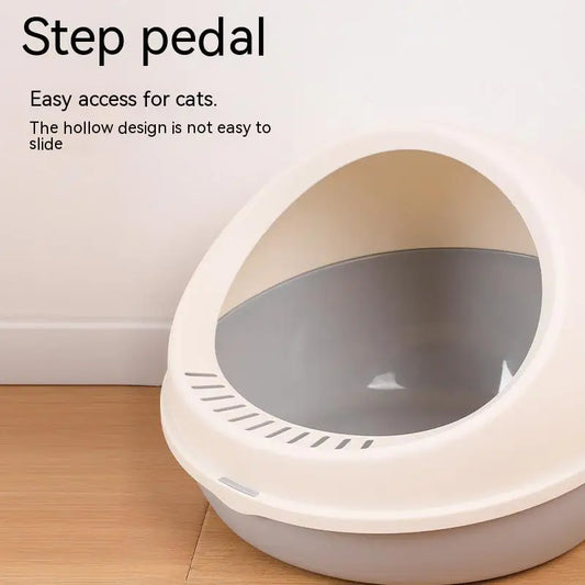 Starry Sky Semi-Enclosed Cat Litter Box: Anti-Splash Design with Urine Pad, Ideal for Kittens