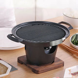 Mini Japanese BBQ Grill: Smokeless Alcohol Stove for One, Outdoor Roasting Cooker with BBQ Oven Plate