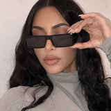 Trendy Retro Punk Square Sunglasses For Women: Small Silver Frames, Popular Fashion Statement for Women, UV400 Protection