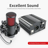 High-Quality Metal Condenser Microphone for Studio Recording, Streaming, Sound Card Connectivity, Powered by Phantom Power, Ideal for Gaming and Professional Use