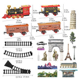 Electric Train Toy Set with Railway Tracks, Steam Locomotive Engine, Diecast Model