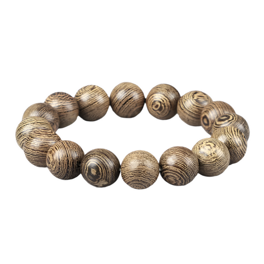 Men's Natural Wooden Buddhist Beads Bracelet – Elastic Rope Prayer & Reiki Wristband | Buddha Lover Jewelry Gift