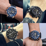 MEGIR Luxury Business Quartz Men's Watch: Stainless Steel, Waterproof Chronograph Wristwatch