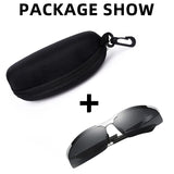 Luxury Rimless Polarized Sunglasses for Men - High-Quality Aluminum Magnesium, Ideal for Outdoor Cycling and as Goggles