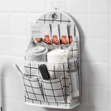 Bathroom Hanging Bag Organizer with Waterproof Design and 5 Free Hooks for High Capacity Storage