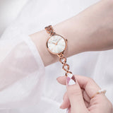 Elegant Square Crystal Rosegold Women's Fashion Watch for Stylish Ladies