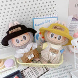 Labubu Doll Clothes Set – 17cm Plush Doll Outfit with Overalls, Dress & Hairpin for Cute Styling and Fashion Accessories Gift