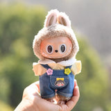 Labubu V1 Doll Clothing Replacement Set – 17cm Vinyl Pendant Outfit with Hat & Overalls for DIY Styling and Fashion Doll Accessories