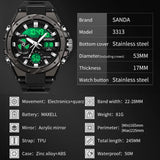 Men's Luxury Sport Chronograph - Luminous Waterproof Quartz Digital Wristwatch with Large Dial