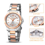 MEGIR Elegant Women's Bracelet Watch with Quartz Movement, Fashionable Brand, and Waterproof Design