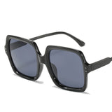Luxury Oversized Square Sunglasses for Women - Big Black Frame, Fashionable Gradient Lenses, Female Eyewear