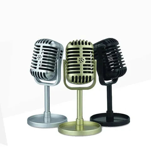 Classic Dynamic Vocal Microphone in Vintage Style, Retro Mic with Universal Stand, Ideal for Live Performances, Karaoke, and Studio Recordings