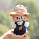 Labubu V1 Doll Clothing Replacement Set – 17cm Vinyl Pendant Outfit with Hat & Overalls for DIY Styling and Fashion Doll Accessories
