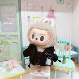 Hooded Jumpsuit Poncho Outfit for 17cm Labubu – Cute Mini Plush Doll Clothes & Accessories for Fans and Dress-Up Gifts