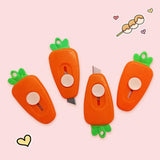 3 Mini Cartoon Carrot Utility Box Cutters: Cute Letter Openers and Art Paper Cutters, Ideal for Kawaii Stationery