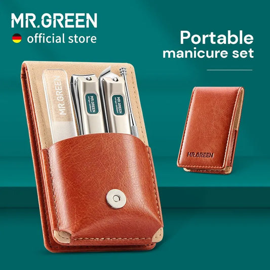 MR.GREEN Portable Stainless Steel Manicure Kit:  Nail Clippers Travel Tools Set, Presented in a Gift Box for Friends or Family