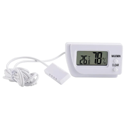 Compact LCD Digital Aquarium Thermometer: High-Precision Room Thermostat with Electronic Thermohygrometer, 1M Sensor