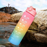 900ML Motivational Sports Water Bottle: Portable with Time Marker, Leak-Proof for Outdoor Fitness, BPA-Free