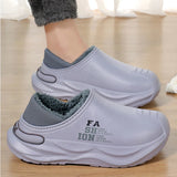 Plush Waterproof Cotton Slippers for Men and Women, Indoors and Outdoors