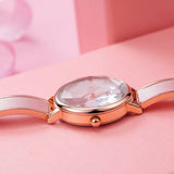 Luxury Women's Quartz Watch with Leather Bracelet - Casual Waterproof Dress Wristwatch, Ideal Gift