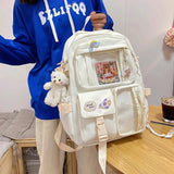 Cute Nylon School Backpack for Girls: Multi-Pocket Design, Ideal for Carrying Laptops and Books