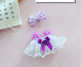 Labubu Doll Clothes Set – 17cm Plush Doll Outfit with Overalls, Dress & Hairpin for Cute Styling and Fashion Accessories Gift