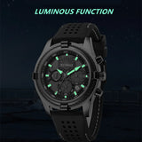 RUIMAS High-End Men's Quartz Wristwatch: Silicone Strap, Large Dial, Military-Style Sports Watch