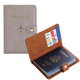 Waterproof Leather Passport Holder with Credit Card Wallet - Cute Design for Women/Men