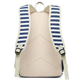 Striped School Bags for Teenage Girls - Book Bag with Stationery Storage - Waterproof Canvas Backpack for Children