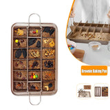 Non-Stick Brownie Pan with 18 Dividers, Carbon Steel Pre-Cut Baking Tray for Brownies, Bread, Chocolate, and Cake Mold