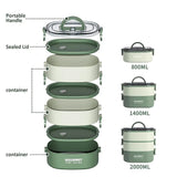 Large Capacity Leakproof Bento Lunch Box for Adults – 3-Layer Meal Prep Container with Spoon & Fork, Microwave Safe