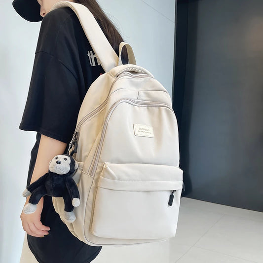 Simple Style High School Backpack: Large Capacity Laptop Backpack, Perfect for College Students and Women's School Bags