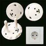 European Standard Child Safety Outlet Cover: Thick Circular Head Design with Teddy Bear, 2-Phase Plug, 2-Hole Anti-Electric Shock Protection