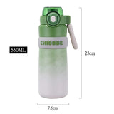 550ml Stainless Steel 316 Vacuum Flask with Straw – Color-Changing Portable Thermos Tumbler for Adults & Students