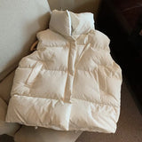 Y2K Style Women's Thick Down Vest: Casual Outerwear for Autumn/Winter, Windproof and Warm