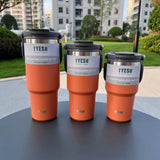 Tyeso Double-Layer Thermal Coffee Cup: Large-Capacity Stainless Steel Bottle for Hot and Cold Drinks