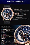 MEGIR Luxury Quartz Chronograph Sports Watch: Leather, Fashionable