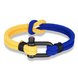 Men's Ukraine Flag Bracelet – Yellow & Blue Woven Rope Design | National Pride Couple's Jewelry