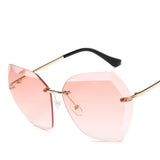 Women's Retro Gradient Rimless Sunglasses Vintage Style for Women and Men UV400 Protection