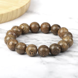 Men's Natural Wooden Buddhist Beads Bracelet – Elastic Rope Prayer & Reiki Wristband | Buddha Lover Jewelry Gift