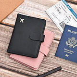 Waterproof Leather Passport Holder Case Travel Credit Card Wallet - Cute Design for Women/Men with Buckle Cover