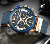 CURREN Men's Casual Sports Watch: Top Brand Luxury, Military Leather, Fashion Chronograph