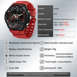 Men's Digital Outdoor Sports Watch – Military LED Quartz Wristwatch with Silicone Strap, Date, and Alarm