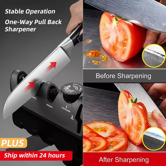 5-in-1 Kitchen Blade Sharpener: Whetstone, Tungsten, Diamond Coating, Adjustable Angle for Professional Results