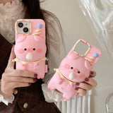 Adorable 3D Pink Pig Silicone Phone Case for iPhone 11-15 Pro Max, Cartoon Style Perfect for Kids and Girls